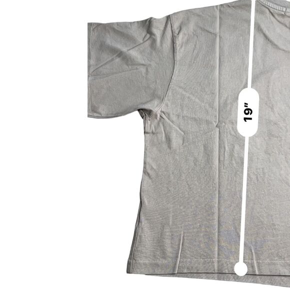 New! Daydreamer Women's Peace Sun Boxy Short Sleeve Crop Tee Taupe Tan XS NWT - Picture 11 of 16